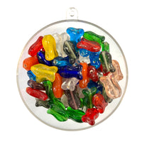Craftworkz assorted colour mix of fish shaped glass beads measuring approximately 20mm in length..
