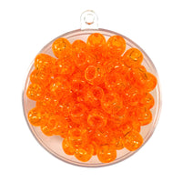 Plastic pony beads in Transparent Orange colour, 1000 piece pack.