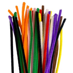 A craft room staple and sometimes referred to as pipe cleaners, these chenille stems are available in various colours. Each chenille stem measures approximately 6mm in diameter and is 30cm long. This option is sold in a 50 piece, retail pack.