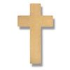Unpainted MDF cross on a white background