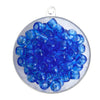 A collection of plastic pony beads in a transparent royal blue colour by Craftworkz.