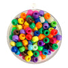 Craftworkz plastic pony beads 6x9mm in an opaque multi coloured mix.