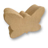 A natural Kraft coloured paper mache butterfly shaped box with a lift off lid on a white background