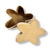 A star-shaped kraft paper gift box shown on a white background, lid is off to reveal the interior.