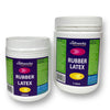2 jars of Craftworkz branded liquid rubber latex in a 500ml and 1 litre jar. Suitable for making flexible moulds from various materials such as glass, plaster, concrete, clay and ceramics.