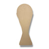 A raw MDF world cup trophy shape ready to be decorated on a white background