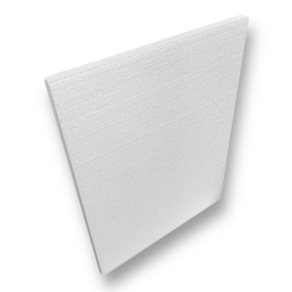 Craftworkz polystyrene sheet measures 30 x 40cm and is 15mm thick. Australian made.