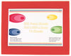 A sheet of red EVA craft foam with a label indicating sheet size of 300 x 380mm and 10 pieces per pack