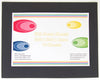 A sheet of black EVA craft foam with a label indicating sheet size of 300 x 380mm and 10 pieces per pack