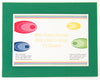A sheet of green EVA craft foam with a label indicating sheet size of 300 x 380mm and 10 pieces per pack