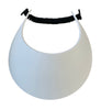Craftworkz flat-packed EVA foam visors in white with holes for adjustable straps.