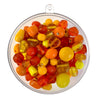Assorted glass beads in citrus colour mix.