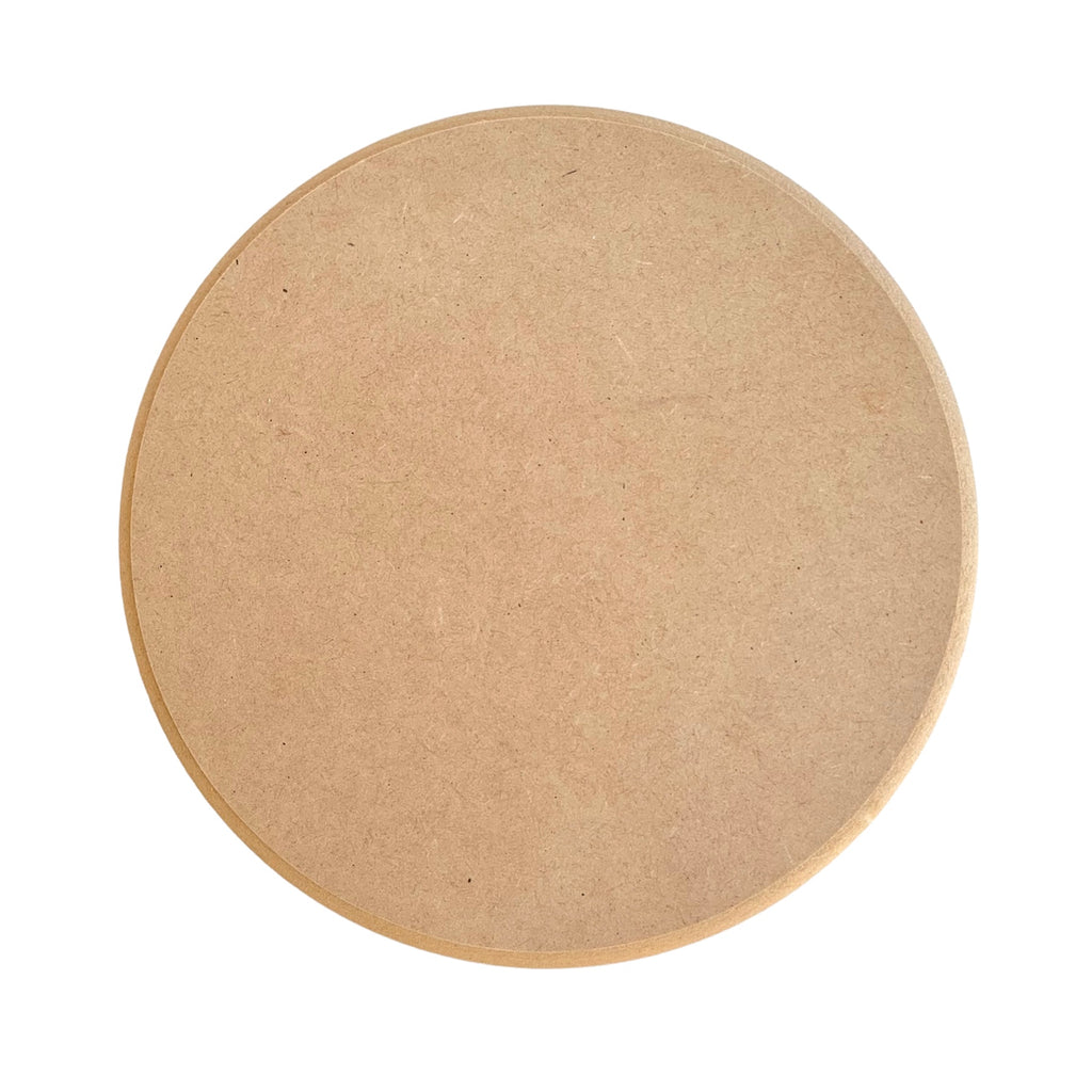 A plain round MDF craftwood teapot stand plaque ready to be decorated. Made in Australia by Craftworkz.