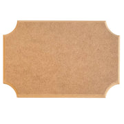 A plain rectangular MDF name plaque with routered edges, ready for decoration. Made in Australia by Craftworkz.