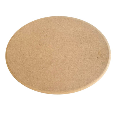 An oval shaped MDF blank plaque. Plain ready to be decorated. Made in Australia by Craftworkz. 