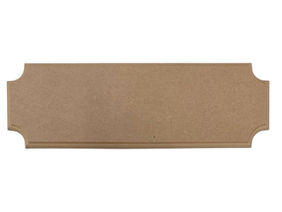 A beige MDF craftwood plaque with routered edges used for crafting.