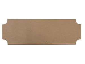 A beige MDF craftwood plaque with routered edges used for crafting.