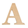 A natural MDF wooden letter A craft blank by Craftworkz on a white background