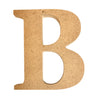 A natural MDF wooden letter B craft blank by Craftworkz on a white background