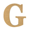 A natural MDF wooden letter G craft blank by Craftworkz on a white background
