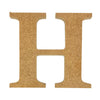 A natural MDF wooden letter H craft blank by Craftworkz on a white background