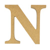 A natural MDF wooden letter N craft blank by Craftworkz on a white background