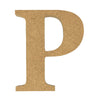 A natural MDF wooden letter P craft blank by Craftworkz on a white background