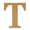A natural MDF wooden letter T craft blank by Craftworkz on a white background