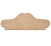 A raw MDF craftwood plaque blank with a routered edge, ready for decoration.