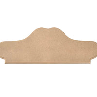 A raw MDF craftwood plaque blank with a routered edge, ready for decoration.