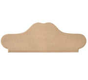 A raw MDF craftwood plaque blank with a routered edge, ready for decoration.