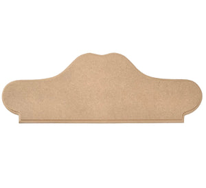 A raw MDF craftwood plaque blank with a routered edge, ready for decoration.