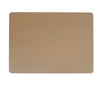 A blank raw MDF rectangle placemat shape on a white background