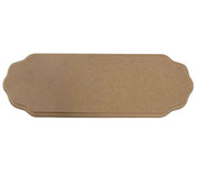 A plain craft blank plaque cut from MDF 9mm thick craftwood, with routered edges, ready to be decorated.