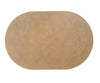 A blank MDF oval shape suitable as a placemat size on a white background