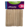 A pack of natural coloured paddle pop craft sticks on a white background 