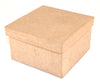 A plain brown paper mache square box with a lid.