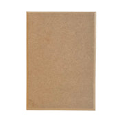 A plain rectangle-shaped MDF craftwood plaque with routered edges, ready to be decorated.