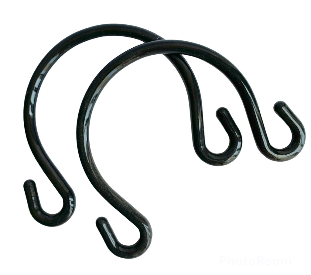 Craftworkz teapot shaped bag handles in black cooler option. Sold in pairs.