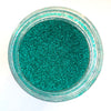 A jar of Craftworkz brand ultra fine glitter in turquoise.