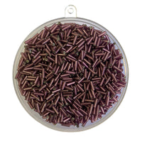 Glass bugle bead in plum colour 6mm