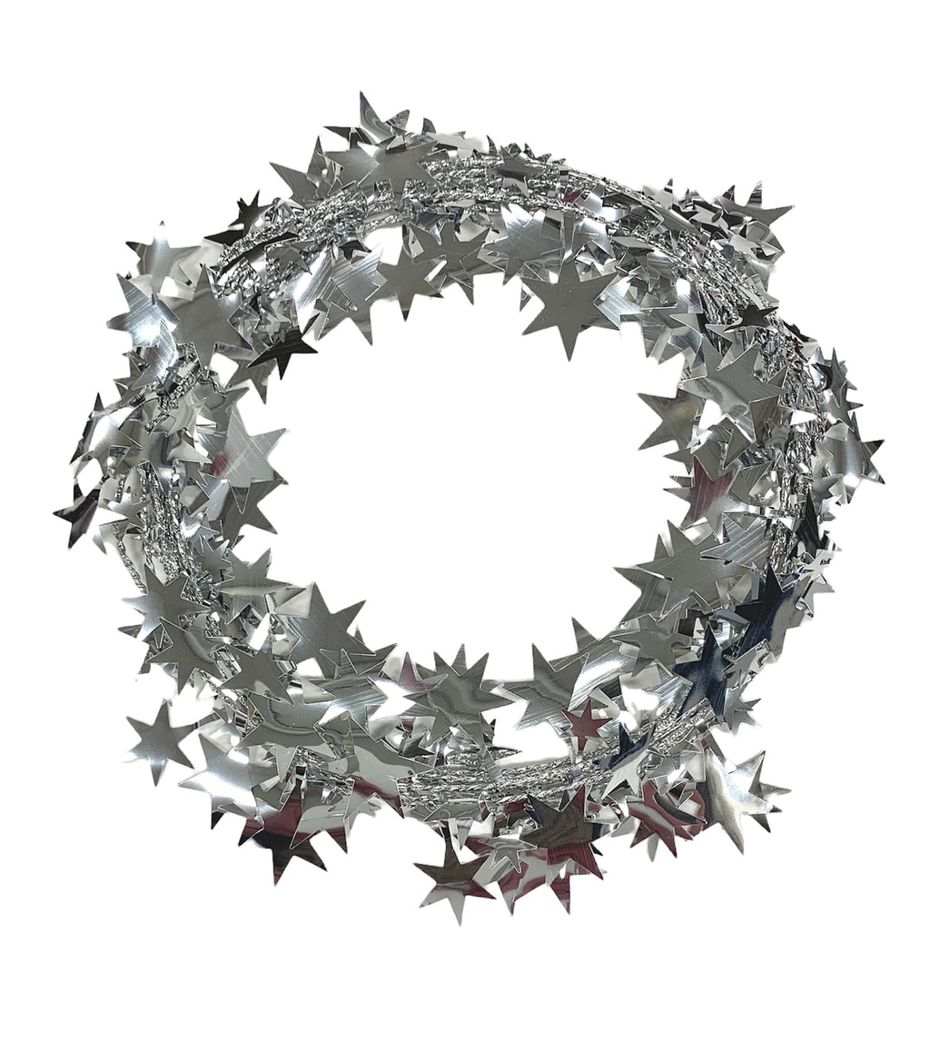 Silver star Christmas fairy garland.