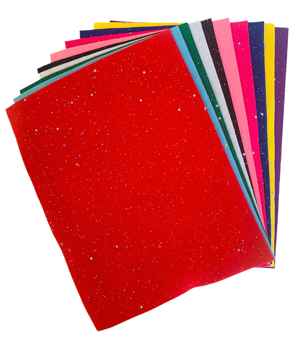 Felt sheets glitter multi